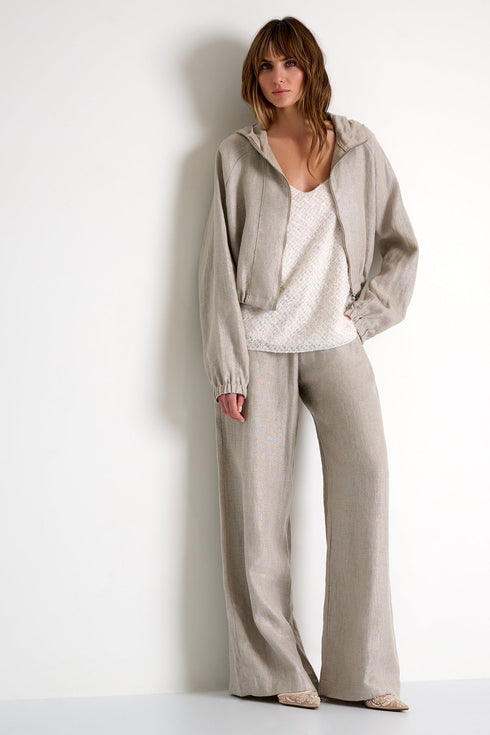 Sparkly Linen Pants - 52626-52-110 02 / 110 Beige