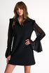 3D Jersey Dress with Sheer Sleeves - 52627-68-800 02 / 800 Black