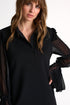 3D Jersey Dress with Sheer Sleeves - 52627-68-800 02 / 800 Black