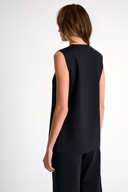 Knit & 3D Jersey Sleeveless Top - 52629-96-800 02 / 800 Black