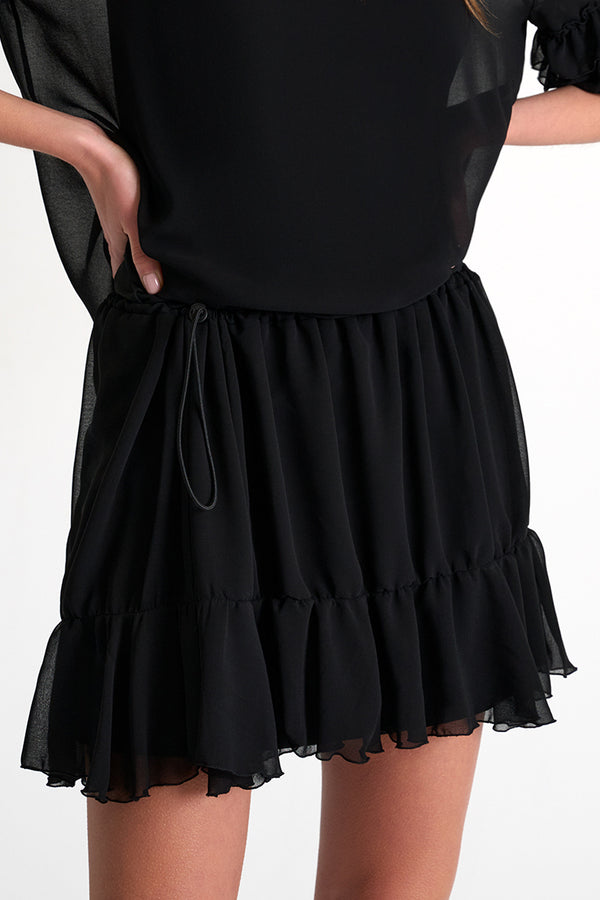 Shan Celine Ruffled Chiffon Mini Skirt - 52632-45-800