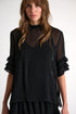 Ruffled Sleeve Chiffon Top - 52632-60-800 02 / 800 Black
