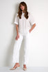 Linen & Lycra Blend Pants - 52636-59-020 02 / 020 Cream