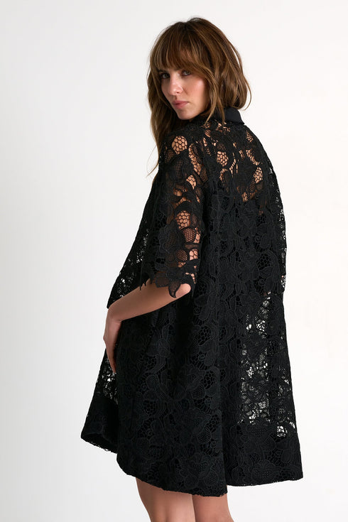Floral Guipure Lace Dress - 52643-65-800 02 / 800 Black