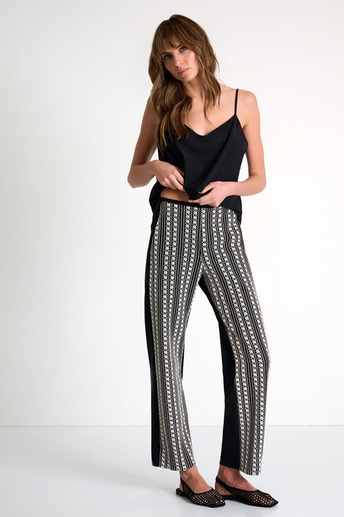 Embroidered Pants - 52644-59-802 02 / 802 Black/Beige