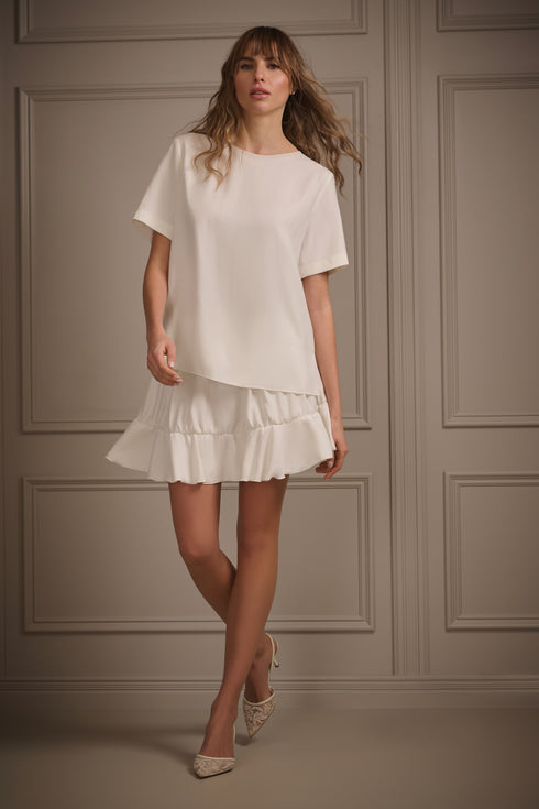 Shan Olivia Soft Twill Flounce Skirt