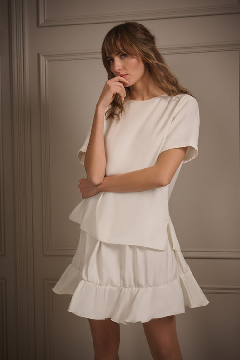 Shan Olivia Soft Twill Flounce Skirt
