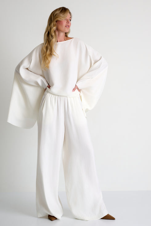 Shan Olivia Soft Twill Wide-Leg Pants
