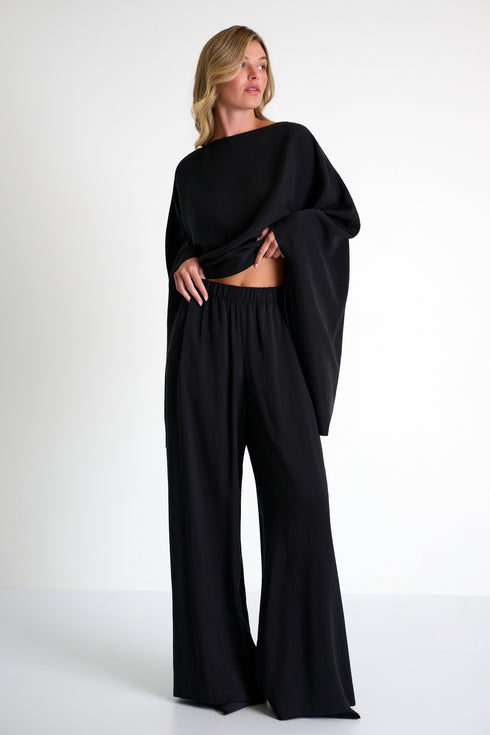 Shan Olivia Soft Twill Wide-Leg Pants