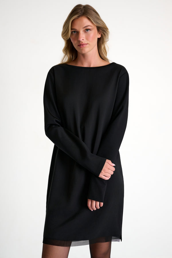 Shan Olivia 3D Jersey & Twill Shift Dress