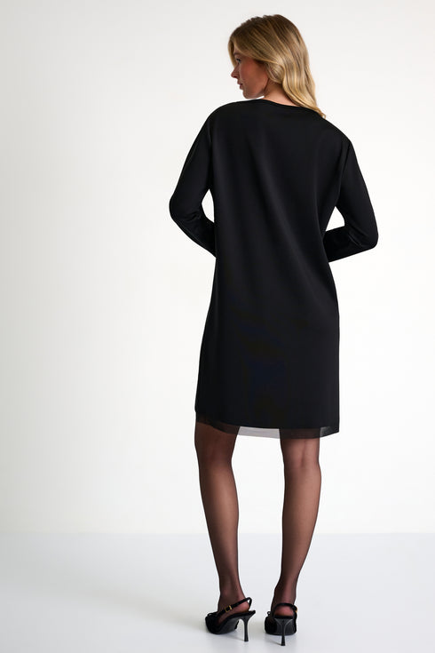 Shan Olivia 3D Jersey & Twill Shift Dress