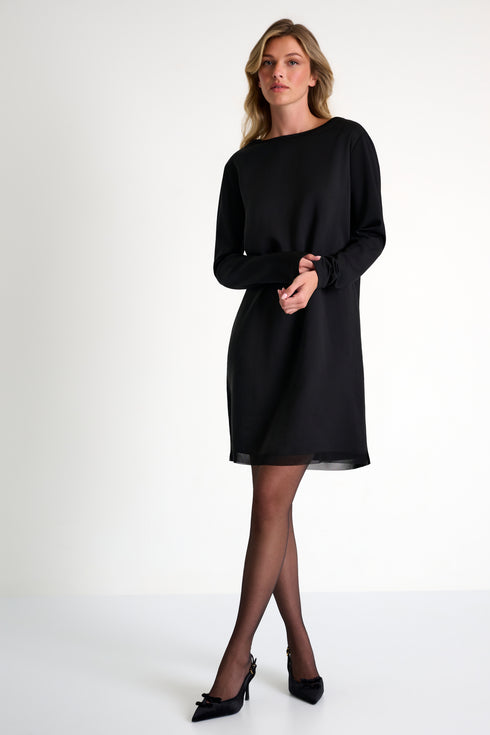 Shan Olivia 3D Jersey & Twill Shift Dress