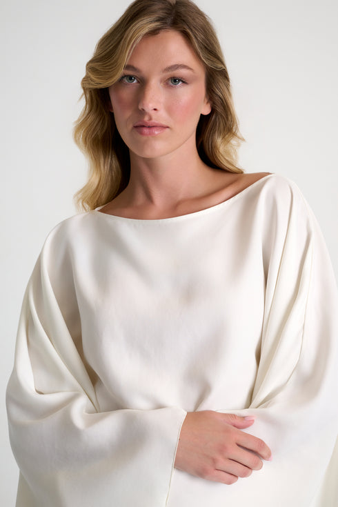 Shan Olivia Soft Twill Cape-Inspired Top