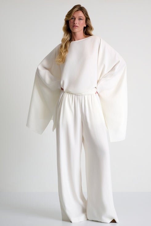 Shan Olivia Soft Twill Cape-Inspired Top