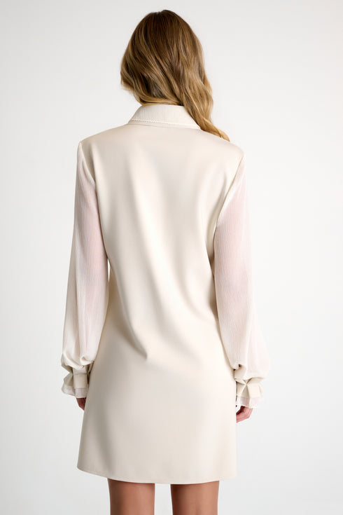 Shan Sofia Crinkled Voile Sleeved Dress