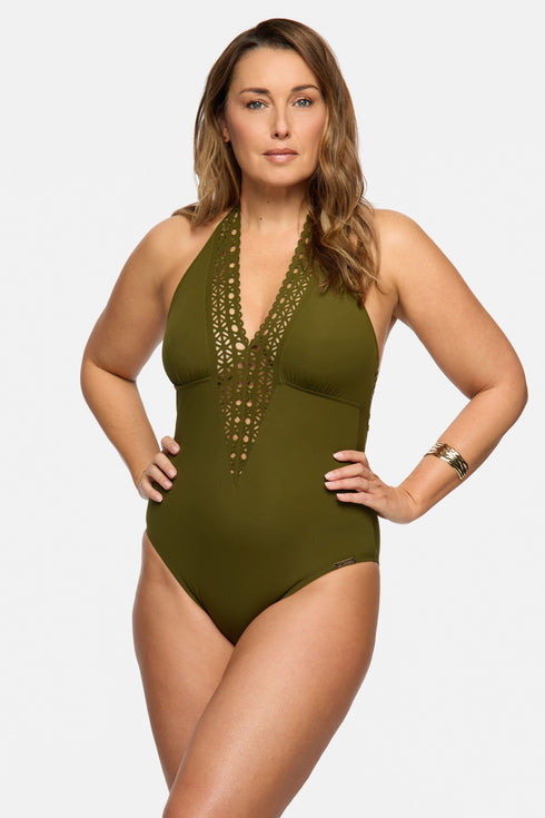 Lise Charmel 15b Ajourage Couture Non Wire Swimsuit Plunging Neckline