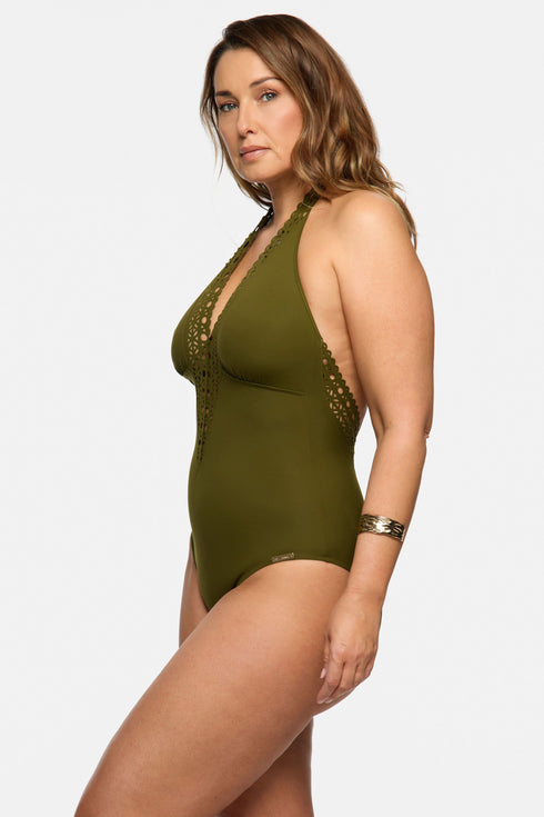 Lise Charmel 15b Ajourage Couture Non Wire Swimsuit Plunging Neckline