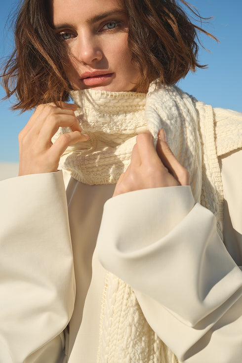 Shan Margot Textured wool scarf