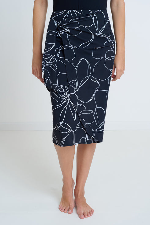 Gottex Modest Long Tie Wrap Skirt