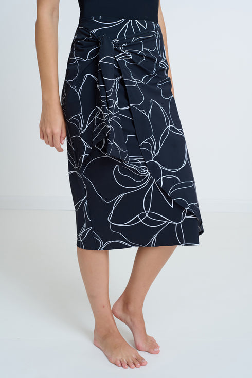 Gottex Modest Long Tie Wrap Skirt
