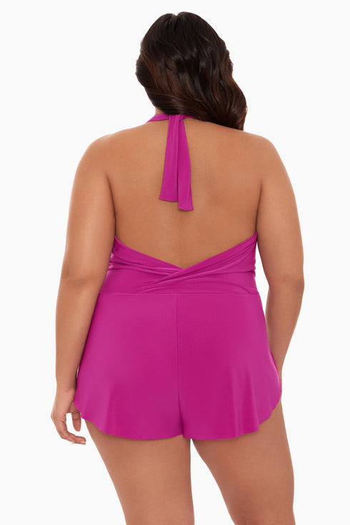 MagicSuit Solids Plus Size Bianca One Piece Romper Swimsuit