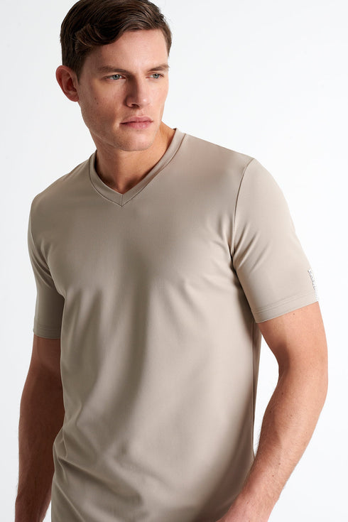 Shan Actuel Textured V-neck jersey - 62513-91-100