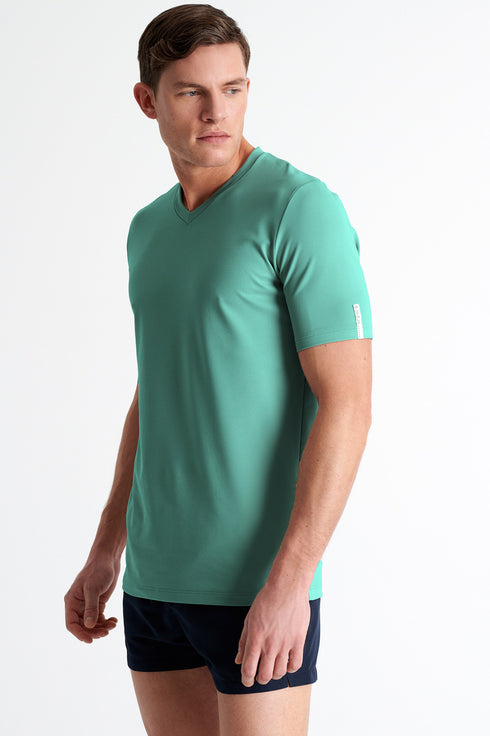 Shan Actuel Textured V-neck jersey t-shirt
