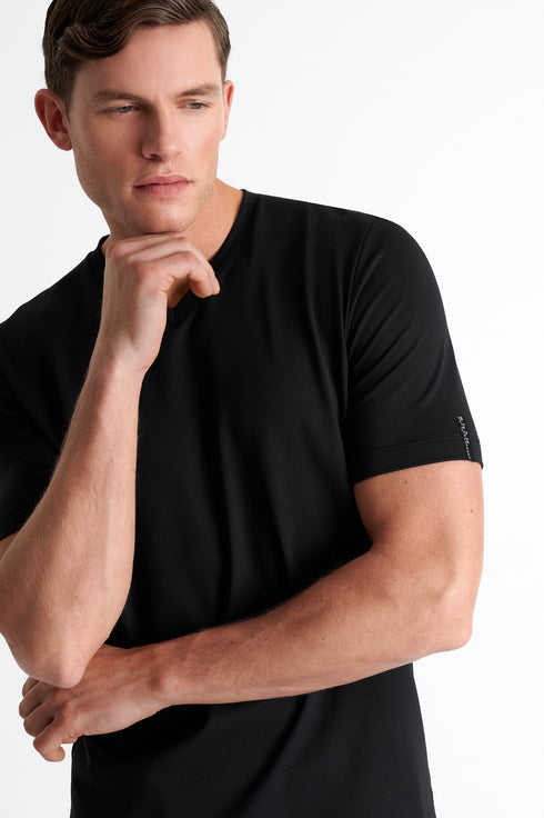 Shan Actuel Textured V-neck jersey t-shirt