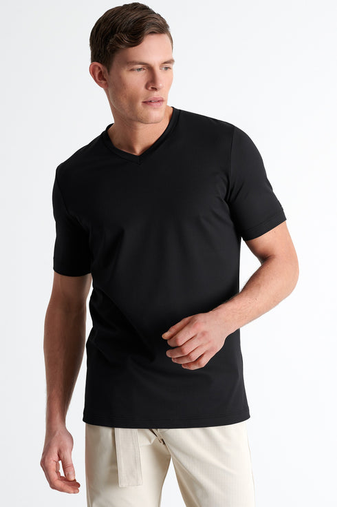Shan Actuel Textured V-neck jersey t-shirt