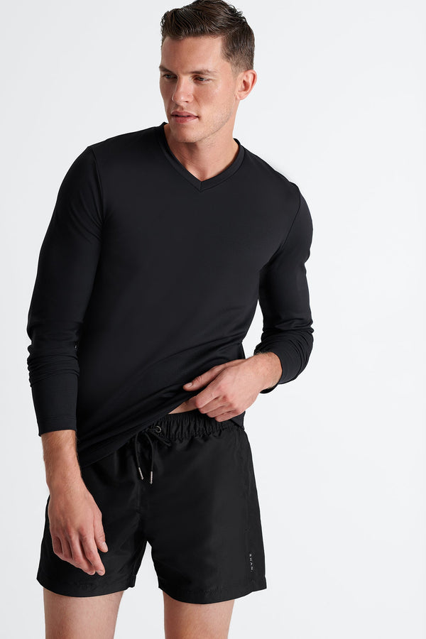 Shan Actuel Textured V-neck long sleeve jersey - 62513-92-800