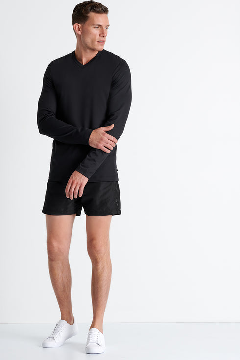 Shan Actuel Textured V-neck long sleeve jersey