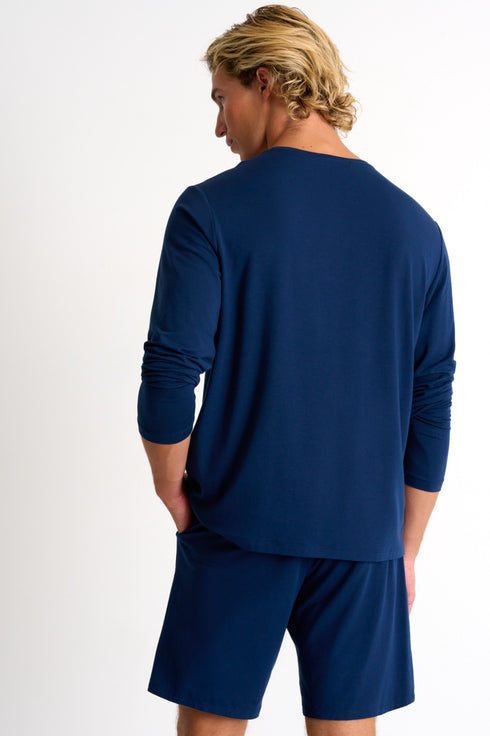 Shan Relaxation Soft round neck long sleeve shirt
