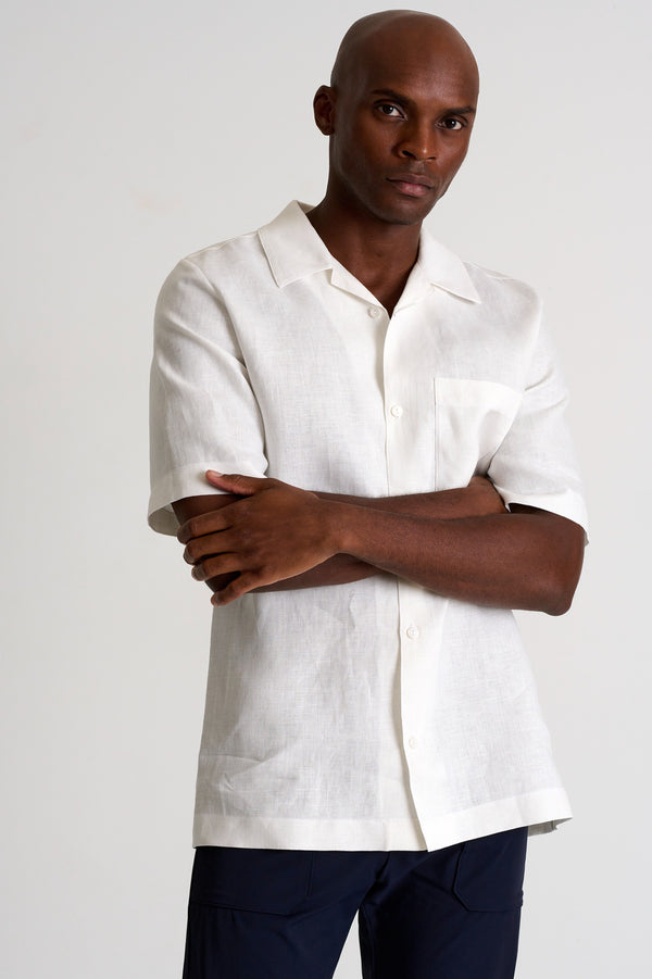 Shan Lin Short-sleeve linen shirt