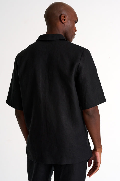 Shan Lin Short-sleeve linen shirt