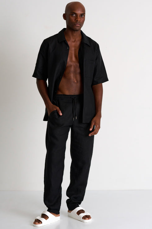 Shan Lin Short-sleeve linen shirt