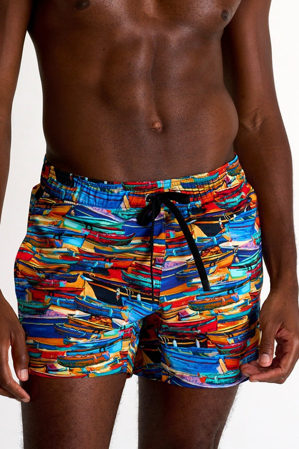Shan Casual Classic Fit, Stretch And Quick Dry Swim Trunks