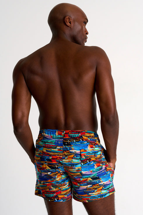 Shan Casual Classic Fit, Stretch And Quick Dry Swim Trunks