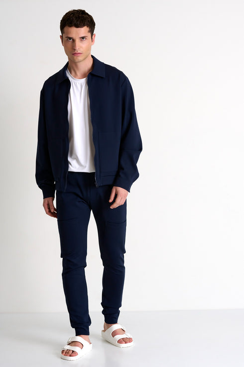 Shan Lapel collar bomber jacket