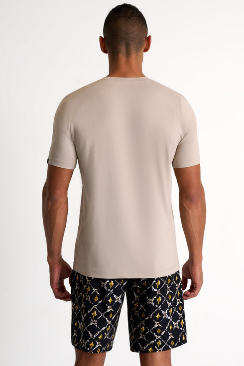 Microfiber Crew Neck T-Shirt - 62520-81-100 TP/XS / 100 Beige Tilia / 85 % POLYAMIDE, 15% ELASTANE