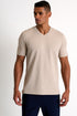 Microfiber V-Neck T-Shirt - 62520-91-100 TP/XS / 100 Beige Tilia / 85 % POLYAMIDE, 15% ELASTANE