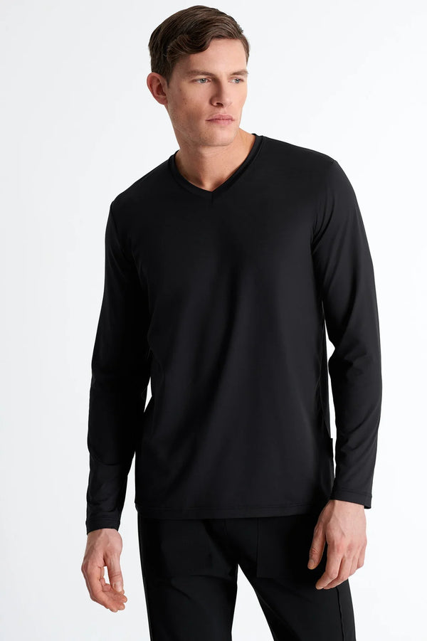 Shan Confort Microfiber Long-Sleeve V-Neck - 62520-92-800