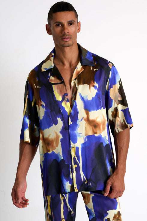 Silk Dress Shirt - 62521-80-951 TP/XS / 951 Marrakech / 95% SILK 5% ELASTANE