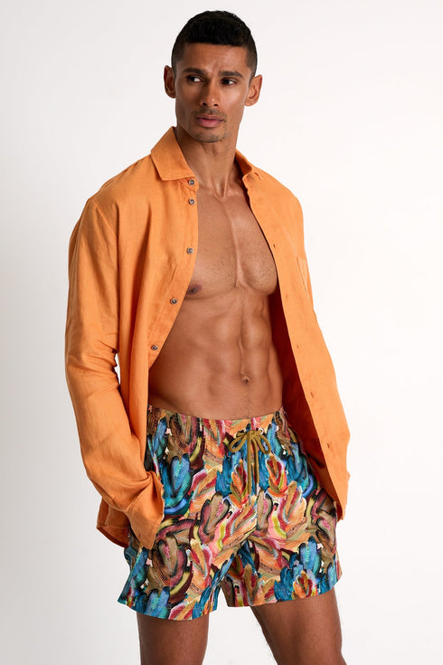 Classic Fit Stretch And Quick Dry Swim Trunks - 62528-30-953 TP/XS / 953 Rio / 95% POLYESTER 5% ELASTANE