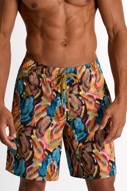 Shan Henry Long Fit Stretch And Quick Dry Swim Trunks - 62528-31-953
