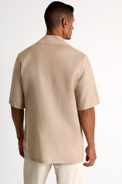 Shan Lin Short-sleeve linen shirt