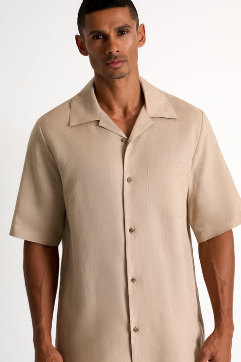 Shan Lin Short-sleeve linen shirt