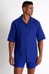 Short-Sleeve Linen Shirt - 62536-80-560 TP/XS / 560 Blue Majorelle / 100% LINEN