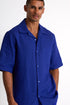 Short-Sleeve Linen Shirt - 62536-80-560 TP/XS / 560 Blue Majorelle / 100% LINEN