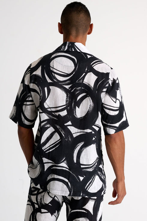 Short-Sleeve Linen Shirt - 62536-80-952 TP/XS / 952 Luna / 100% LINEN