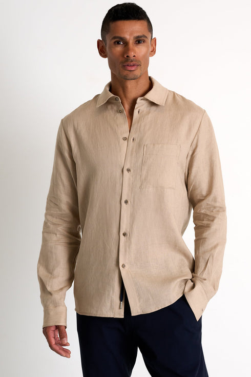 Classic Linen Shirt - 62536-83-120 TP/XS / 120 Beige Dune / 100% LINEN